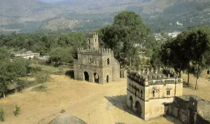 Ethiopia Prints: ETHIOPIA. AMHARA. Gonderr. Fasil Ghebbi fortress-city