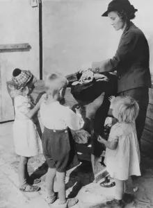 Poland Prints: Ethnic German refugees from Poland at a camp in Buckow, Germany, August 23, 1939