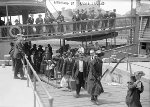 Ellis Island Prints: European immigrants disembarking at Ellis Island, ca. 1907