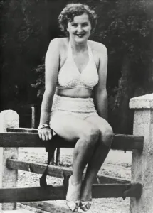 Adolf Prints: Eva Braun in a two piece bathing suit in the 1930s
