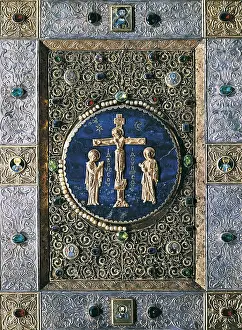 Bizantium Prints: Evangeliarium. 12th c. Gold-plated evangeliary with inlaids of precious stones