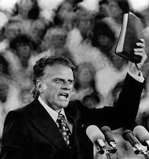 Suit And Tie Prints: Evangelist, Billy Graham preaches the gospel at the Upper Midwest Crusade
