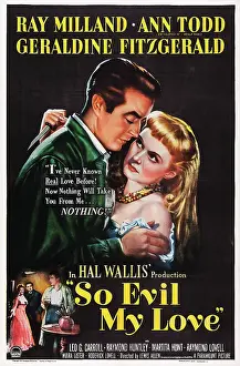 Todd Prints: SO EVIL MY LOVE, US poster art, from left: Ray Milland, Ann Todd, 1948