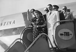 Argentine Prints: Evita Peron, arriving in Rome on June 26