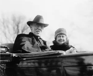 Ex Presidents Prints: Ex-President Woodrow Wilson (1856-1924) and his second wife