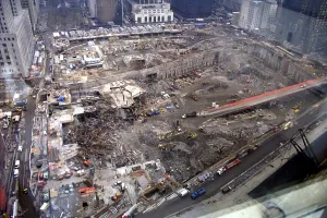 Images Dated 25th August 2011: Excavated World Trade Center foundations six months after the terrorist attacks