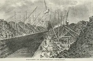 Workers Prints: Excavation of the Erie Canal at the deep cut