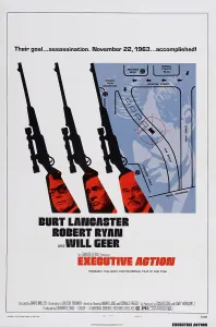 Assassination Prints: EXECUTIVE ACTION, US poster art, from left: Burt Lancaster, Robert Ryan, Will Geer, 1973