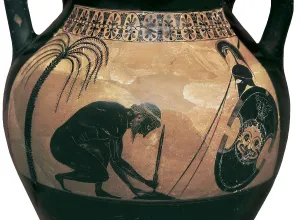 Archaic Prints: EXEKIAS (6th century BC). Amphora depicting Ajax's suicide