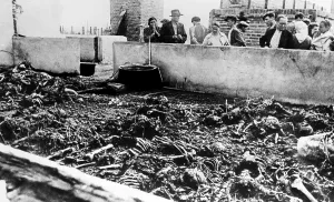 Concentration Camp Prints: The exhumed bodies of prisoners at the concentraton camp in Lublin