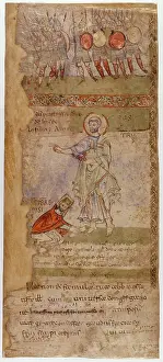 Exultet, 11th Century, illuminated codex - Vatican City, Apostolic Vatican Library, ms. Vat. Lat. 9820. Whole artwork view. Page from a roll dell'Exultet