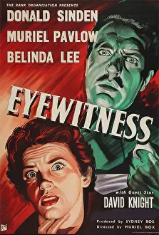 Muriel Prints: EYEWITNESS, US poster, Donald Sinden, Muriel Pavlow, 1956