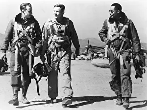 Parachutes Prints: F-51 pilots returning from a mission during the Korean War