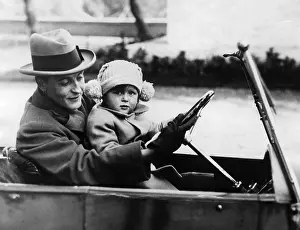 Father And Daughter Prints: F. Scott Fitzgerald shows his daughter how to drive in Rome