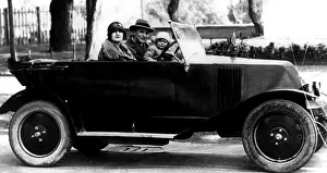 Vintage Car Prints: F. Scott Fitzgerald, his wife Zelda and his daughter