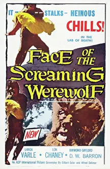 Werewolf Prints: FACE OF THE SCREAMING WEREWOLF, US poster art, 1964
