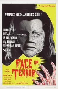 Lisa Prints: FACE OF TERROR, (aka LA CARA DEL TERROR), Lisa Gaye on poster art, 1962
