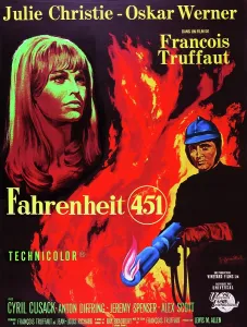 Films By Francois Truffaut Prints: FAHRENHEIT 451, French poster art, from left: Julie Christie, Oskar Werner, 1966
