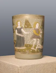 Quattrocento Prints: Fairfax Cup. s.XV. Wood, paper and enamel cup