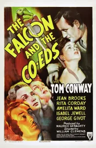 Conway Prints: THE FALCON AND THE CO-EDS, US poster art, Tom Conway, (top left), 1943