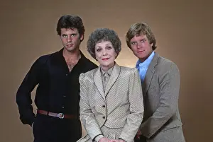 Tv Series Prints: FALCON CREST, from left: Lorenzo Lamas, Jane Wyman, Robert Foxworth, (July 1981), 1981-90
