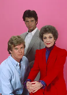 Tv Series Prints: FALCON CREST, from left: Robert Foxworth, Lorenzo Lamas, Jane Wyman, (July 1981), 1981-90