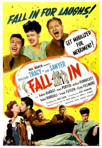 Rebel Prints: FALL IN, US poster, top from left: William Tracy, Rebel Randall, Joe Sawyer, 1942