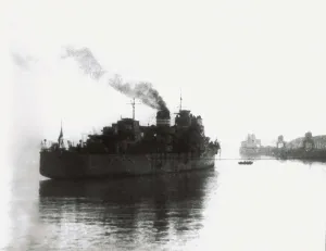 FALLA, Manuel de (1876-1946). The ship Minador taking to Spain the mortal remains of Manuel de Falla (1947). SPAIN. Granada. Manuel de Falla Archive