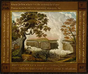 Artist Prints: THE FALLS OF NIAGARA, by Edward Hicks, 1825, American painting, oil on canvas