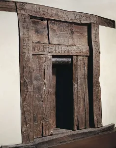 Furnitures Prints: False door of Ika. 2575 BC. Acacia wood