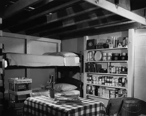 Bombs Prints: Family basement fallout shelter