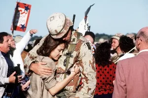 Candid Group Portrait Prints: Family and friends greet members of the 82nd Airborne Division upon their return from Operation Desert Storm