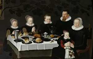 Shot Prints: Family Portrait, by Anonymous artist, 1627, Dutch painting, oil on panel