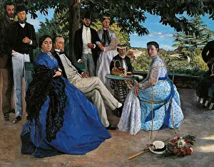 Shawl Prints: Family Reunion, by Jean-Ferdric Bazille