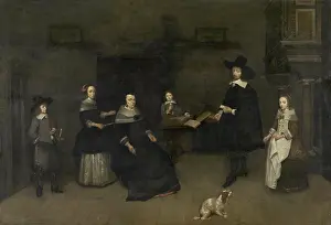 Beads Prints: Family Scene, attributed to Caspar Netscher