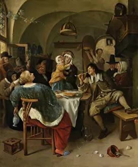 Waitress Prints: Family Scene, Jan Steen, 1660-79