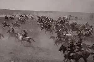 Migration Prints: Famous photograph of the start of the Cherokee Outlet Land Rush was taken from a high platform