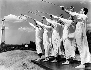 Mormons Prints: A fanfare of trumpets opens Hill Cumorah Pageant near Palmyra