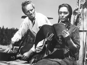 Braids Prints: THE FAR HORIZONS, from left: Charlton Heston, Donna Reed, 1955