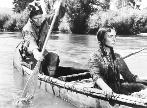 Canoe Prints: THE FAR HORIZONS, from left: Charlton Heston, Donna Reed, 1955
