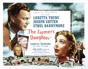 Naive Prints: THE FARMER'S DAUGHTER, Joseph Cotton, Loretta Young, (poster art), 1947
