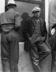 Relief Prints: Former farmers from Oklahoma waiting for their relief checks in the Imperial Valley California