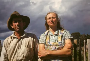 December Prints: Faro and Doris Caudill homesteaders in Pie Town New Mexico in Oct