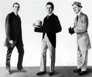 Formal Attire Prints: FASHION-Three gentlemen modeling fashions