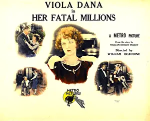 Wavy Hair Prints: HER FATAL MILLIONS, in two smaller photos on left border