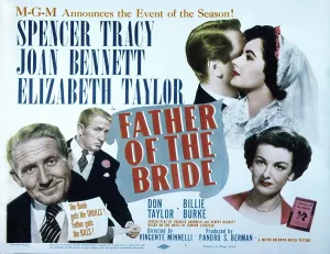 Bride Prints: FATHER OF THE BRIDE, Spencer Tracy, Elizabeth Taylor, Joan Bennett, 1950
