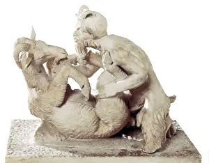 Sexual Prints: Faun and goat. Roman art. Sculpture