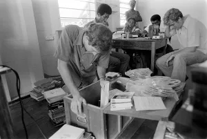 Communes Prints: FBI agents in Jonestown, going through files and tapes