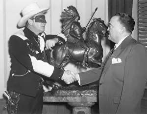 Lone Ranger Prints: FBI Director J. Edgar Hoover with radio performer