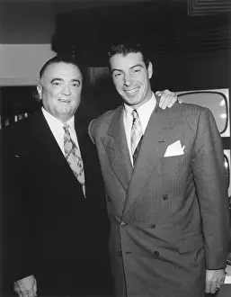 1405history Prints: FBI Director J. Edgar Hoover with retired Yankee ball player